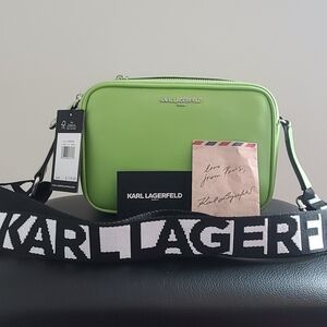 NWT Karl Lagerfeld Paris Crossbody/ shoulder camera bag. Maybelle Green.